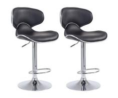 2er Set Barhocker Las Vegas V2 Kunstleder-schwarz-Chrom