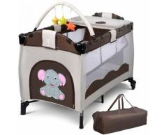 Dreamade - Babybett mit Spielzeug, Babywiege Komplettset, Stubenwagen Baby Reisebett Klappbar,