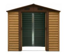 Outsunny - Geräteschuppen Geräteschrank Schuppen Gerätehaus Gartenhaus Holzmaserungsimitat+Kaffee