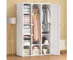 Tragbarer Kleiderschrank Raumersparnis Armoire mit Türen, Modularer Kleiderschrank mit
