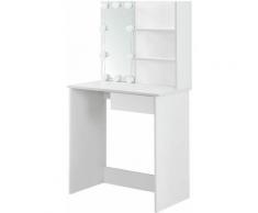 Juskys - Schminktisch Jenna – Kosmetiktisch 75 x 40 x 135 cm Weiß – Frisiertisch aus Holz mit