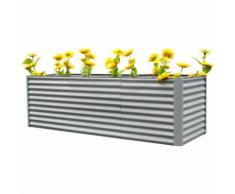 OUTFLEXX Set Hochbeet mit Erweiterungsmodul, silber, Zincalume, 120+80cm