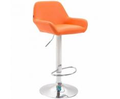 Barhocker Braga Kunstleder-orange-Chrom