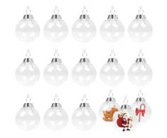 Transparente Weihnachtskugeln, 12 Stück befüllbare transparente Kunststoffkugeln, Christbaumkugeln,