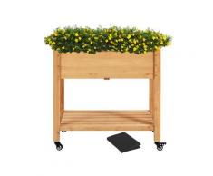 Hochbeet mit Rollen Pflanzkasten Pflanztrog Blumenkübel Kräuterbeet Pflanzbeet für Garten, Balkon