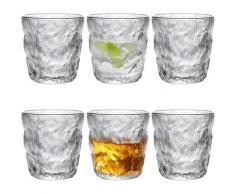 Longdrinkglas-Set 300ML 6PCS Kristallglas Mattierterglas Saftglas, Wasserglas Whiskeygläser Gin