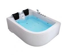 Home Deluxe - Whirlpool Badewanne Blue Ocean XL 180 x 120 cm rechts | Eckwanne, Whirlwanne, Indoor