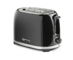 Magnani - 850W Toaster mit einstellbarem Bräunungsgrad in Schwarz & Silber, Kleiner Sandwich
