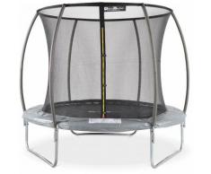 Trampolin Rund Ø 250cm Farbe Grau -PLUTON Inner XXL- Gartentrampolin mit Innenschutznetz, Super