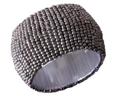 Bestlivings - Glasperlen Serviettenring Ø4cm ( Silber Silbergrau )