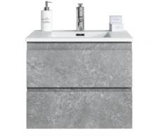 Badezimmer Badmöbel Set Angela 60cm F. Ash - Unterschrank Schrank Waschbecken Waschtisch