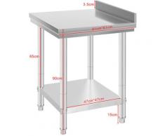 Werkbank Arbeitstisch Edelstahl Küchentisch 61*61*90cm