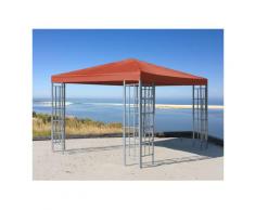 Rank Pavillon 3x3m Metall Garten Partyzelt Terra / Rotorange RAL 2001
