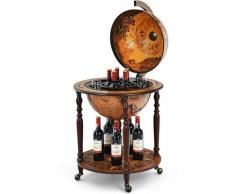 Costway - Globusbar Weinregal Barschrank, Barwagen mit Rollen & Deckel, Hausbar Servicewagen