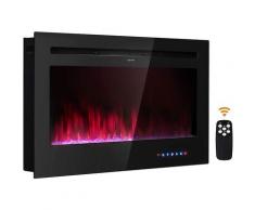 Goplus - Elektrokamin, led Kaminofen mit Fernbedienung & Touchscreen, Zeitgesteuerter Wandkamin,