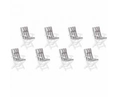 Auflage für Gartenstuhl 8er Set dunkelblau-beige gestreift MAUI