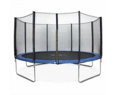 Rundes blaues Trampolin Ø 430cm mit Schutznetz - Vénus - Gartentrampolin 430 cm 4m | PRO Qualität.