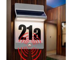 Solar Hausnummer aus Aluminium Solarleuchte Hausnummernleuchte Esotec 102651