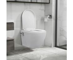 Wand-WC ohne Spülrand mit Bidet-Funktion Keramik Weiß