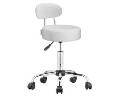 Casaria Rollhocker Arbeitshocker mit Lehne höhenverstellbar 10cm dicke Polsterung Fußablage 360°