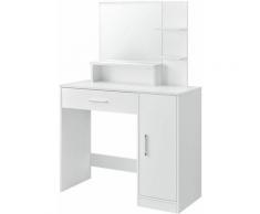 Juskys - Schminktisch Zoey Weiß - Frisiertisch mit Spiegel, Schublade, Fächer & Schrank