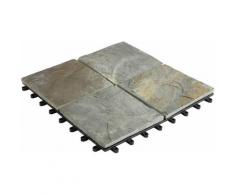 Floordirekt - WPC-Terrassenfliese Naturstein 30 x 30 cm - Grau