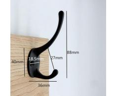 36 mm Wandgarderobe aus Zinklegierung mit zwei Haken zur Wandmontage für Handtücher, Kleidung,