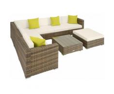 Tectake - Rattan Lounge mit Aluminiumgestell Marbella - Gartenlounge, Terrassenmöbel, Rattan Lounge