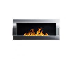 Selsey - ASTRALIS - Wandkamin / Bioethanol-Kamin mit Sicherheitsglas, rechteckig, 90 x 40 cm (Inox)