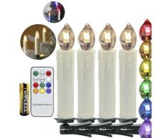 Randaco 80 Stück LED Weihnachtskerzen mit Fernbedienung RGB Kerzen Lichterkette mit Batterien
