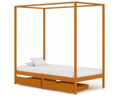 Vidaxl - Himmelbett-Gestell Kiefernholz mit 2 Schubladen 100x200cm Modell 2