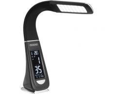 LED Schreibtischlampe Display mit Kalender Uhr Wecker Thermometer Dimmbar Nachttischlampe