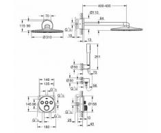 UP-Duschsystem SmartControlMischer 34709 rund mit 3 ASV chrom - Grohe
