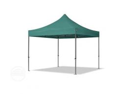 3x3 m Faltpavillon TOOLPORT, PREMIUM Stahl 40mm, Seitenteile ohne Fenster, petrol