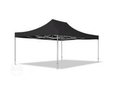 4x6 m Faltpavillon TOOLPORT PROFESSIONAL Alu 50mm, Seitenteile ohne Fenster, schwarz
