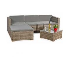Sitzgruppe Rattan Grau Lounge Gartengarnitur Gartenset Sitzmöbel Essgruppe ?? - Melko