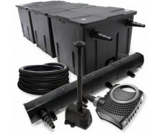 FilterSet: Bio Teichfilter bis 90000l, UV Klärer mit 72W, 80W Pumpe, Schlauch u. Springbrunnenpumpe