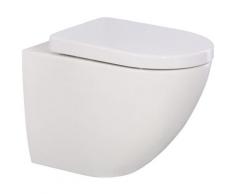 'aquaSu® Spülrandloses Wand-WC aCobo +5 cm mit WC-Sitz | Komfort-Erhöhung: 5 cm | Sitz mit