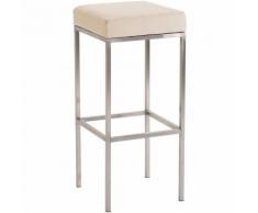 Barhocker Newark 80 Kunstleder-creme-Edelstahl