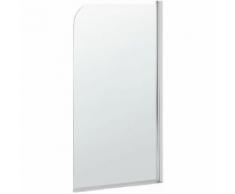Badewannenaufsatz aus Temperglas transparent mit verchromten Aluminiumprofilen 140 x 80 cm