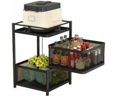2 Schichten Küchen Organizer Küchenregal Lagerregal Gastro Regal Standregal Haushaltsregal aus