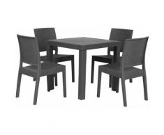 Gartenmöbel Set Rattanoptik graphitgrau 4-Sitzer FOSSANO