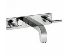 hansgrohe AXOR Citterio 3-Loch Waschtischarmatur Unterputz, Auslauf 222mm, Hebelgriffe, Platte für