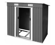 Dema - Metall Geräteschuppen Gerätehaus Schuppen Gartenhaus Gartenschuppen 2qm Grau