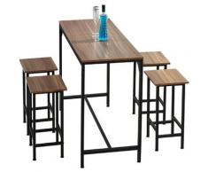 Niceme - Essgruppe mit 4 Stühlen, Bartisch 120x50 cm Esszimmertisch, Esstisch mit 4 Stühlen,