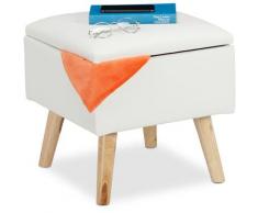 Sitzhocker mit Stauraum, aus Kunstleder, HxBxT: 40 x 40 x 40 cm, mit Deckel, Sitzwürfel gepolstert,