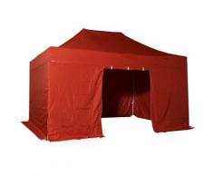 Interouge - Komplettset Faltpavillon 3x4.5m Alu 40, Polyester - wasserdicht | Rot