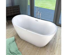 AcquaVapore freistehende Badewanne Wanne FSW13 170x80cm Whirlpool Luftmassage -17302- mit Armatur