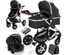 Kesser - ® Loops 3 in 1 Kinderwagen Kombikinderwagen Komplettset incl. Babywanne & Buggy Sportsitz