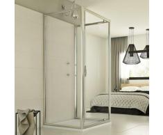 Cristal Trio 1 Tür 3-seitige Duschkabine 90x75x90 ÖF. 75 CM H198 ESG-Klarglas